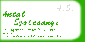 antal szolcsanyi business card